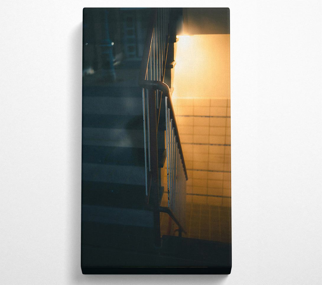  A Canvas Print of Golden Stairwell Light Canvas Wall Art