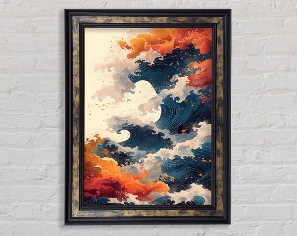 Fire Waves Framed Print