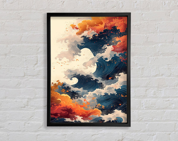 Fire Waves Framed Print