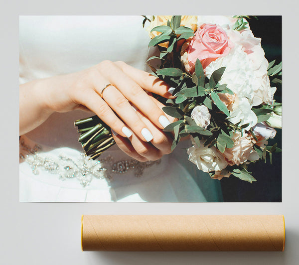 White Bouquet Bliss Poster