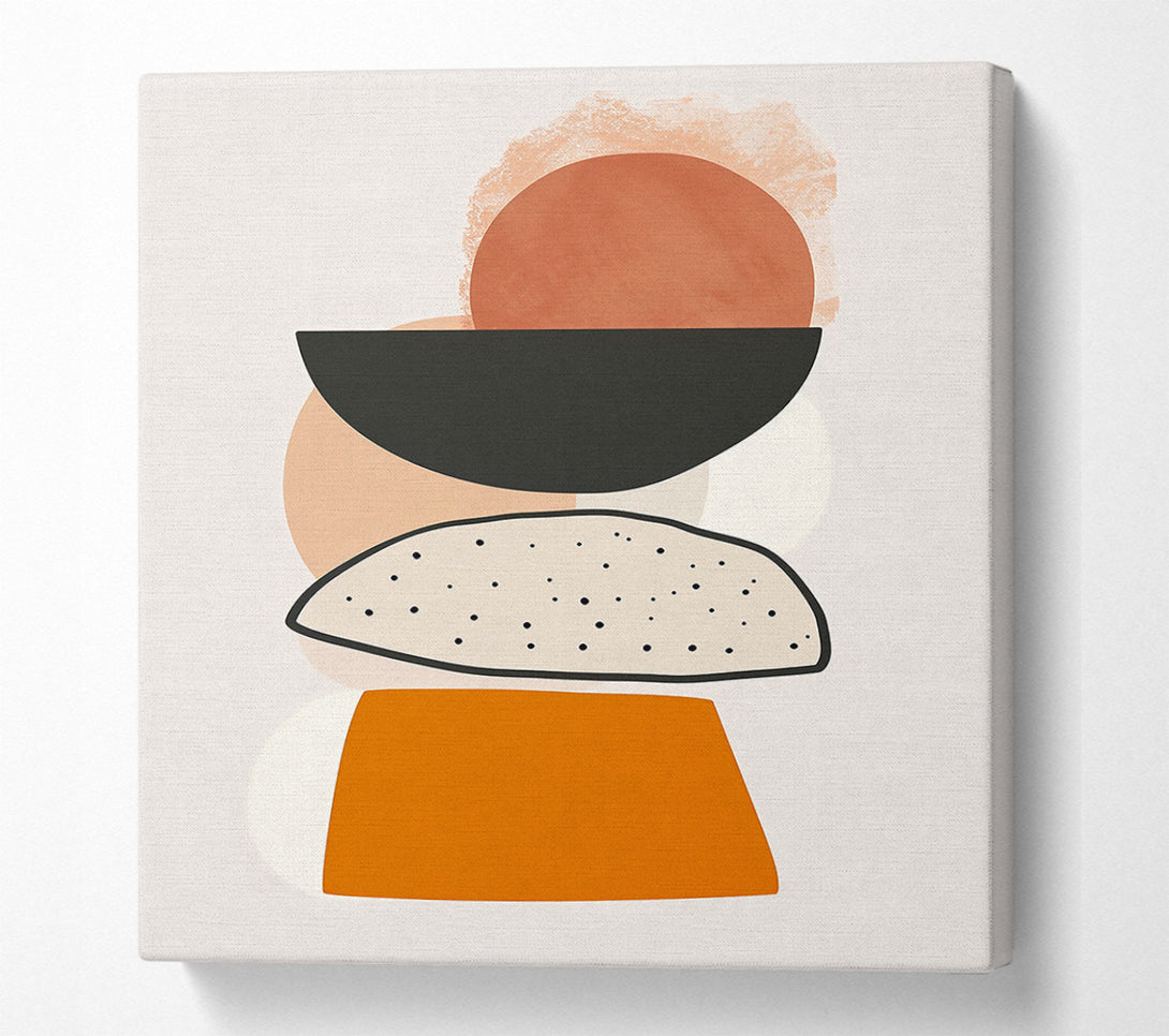  A Canvas Print of Terracotta Abstract Forms Canvas Art