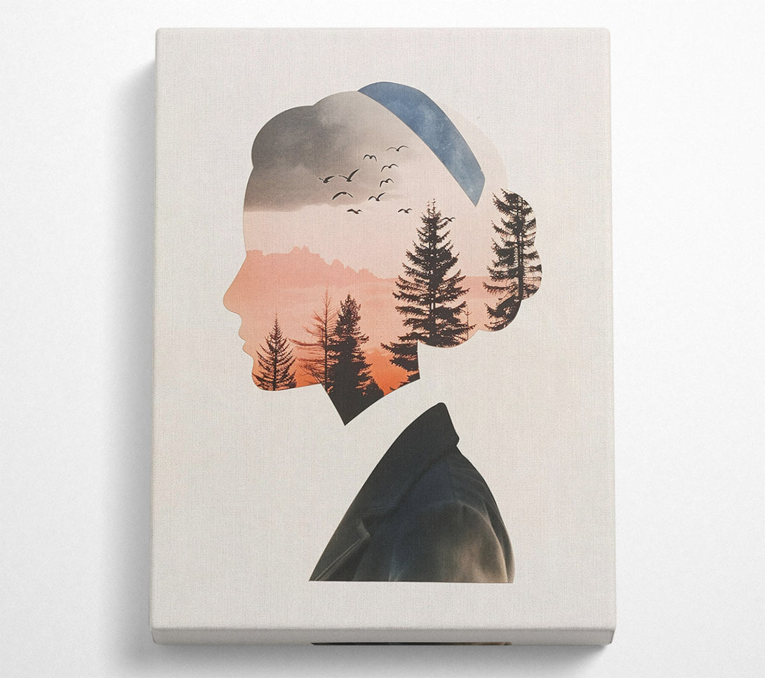  A Canvas Print of Orange Sky Silhouette Canvas Wall Art