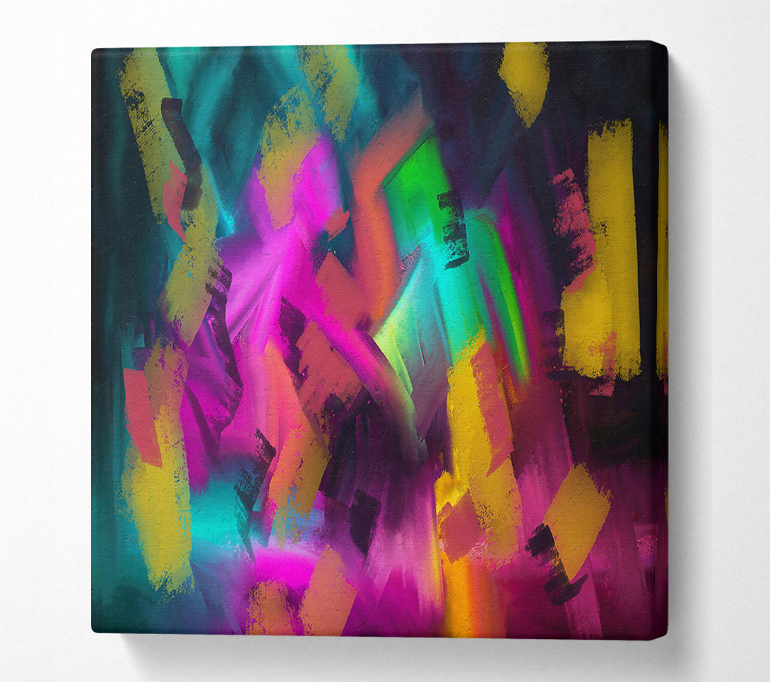  A Canvas Print of Golden Magenta Strokes Canvas Print