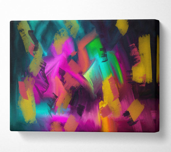 A Canvas Print of Golden Magenta Strokes Canvas Print
