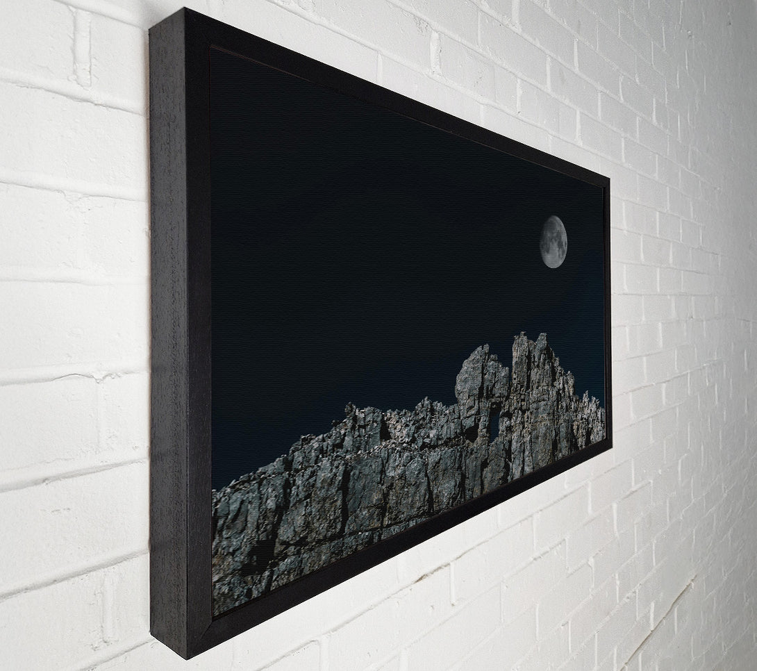  A Canvas Print of Gray Moonlit Cliffs Canvas Print