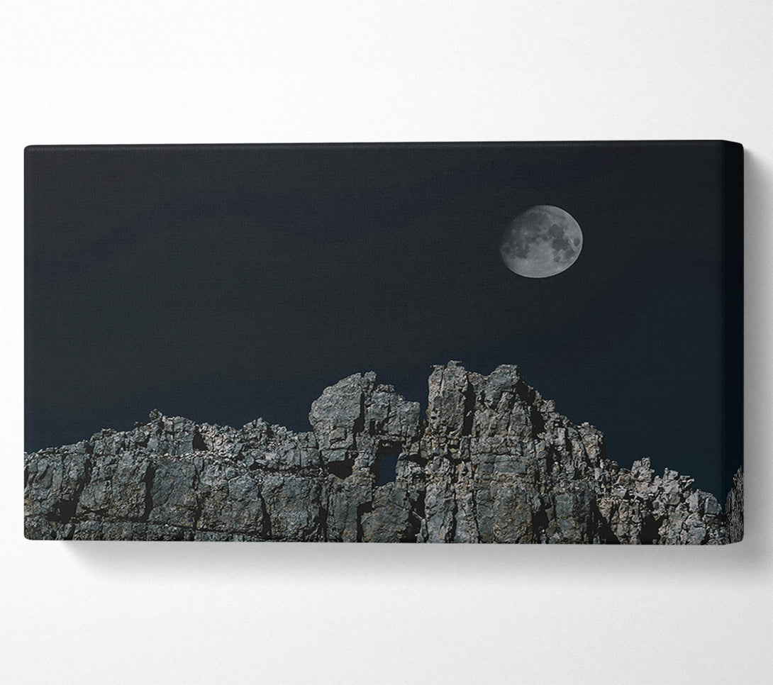  A Canvas Print of Gray Moonlit Cliffs Canvas Print