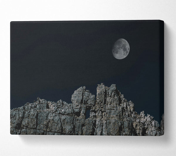  A Canvas Print of Gray Moonlit Cliffs Canvas Print
