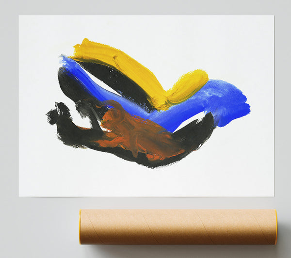 Blue Abstract Flow Print