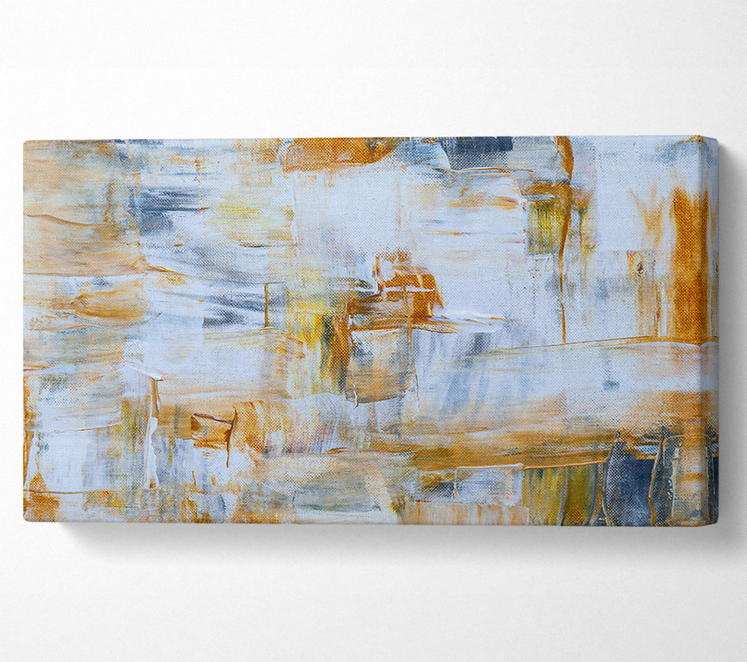  A Canvas Print of Golden White Abstract Canvas Art