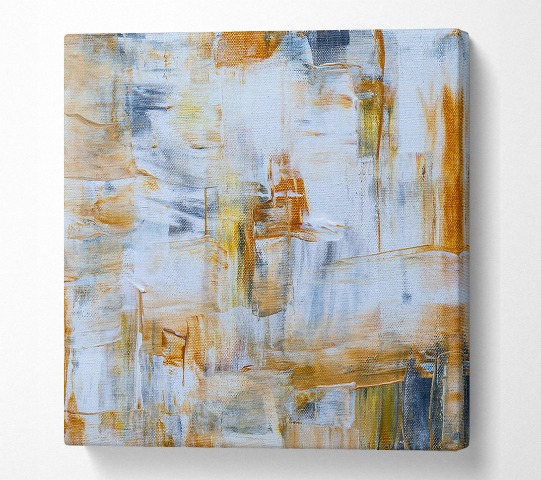  A Canvas Print of Golden White Abstract Canvas Art