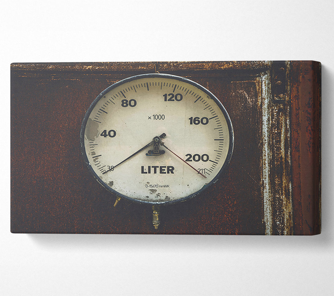  A Canvas Print of White Gauge On Rust Canvas Wall Art