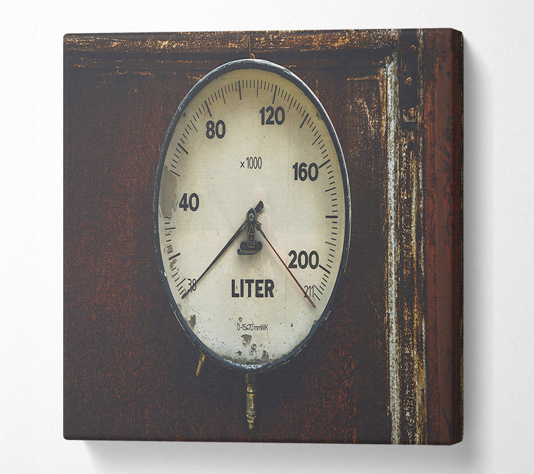  A Canvas Print of White Gauge On Rust Canvas Wall Art