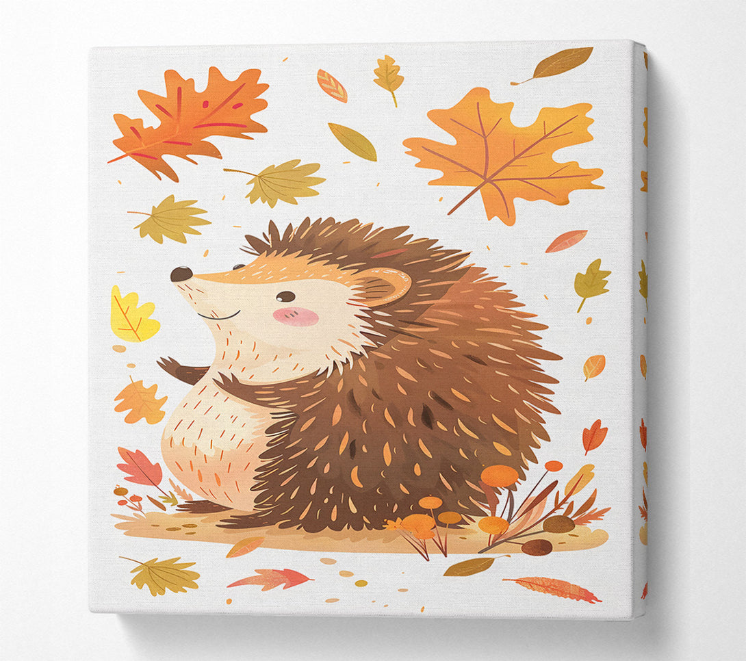  A Canvas Print of Autumn'S Brown Hedgehog Canvas Art