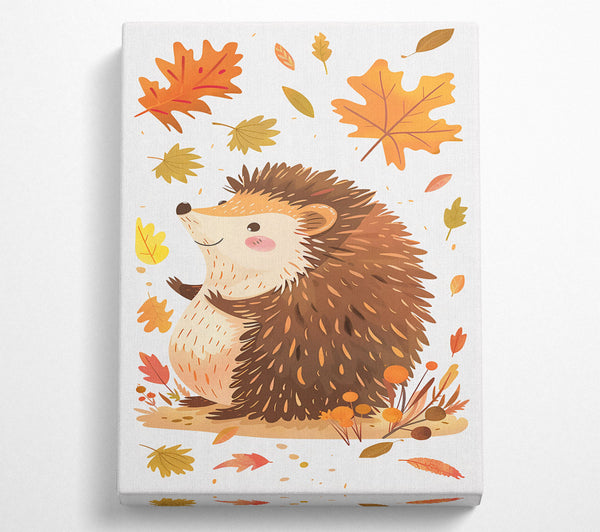  A Canvas Print of Autumn'S Brown Hedgehog Canvas Art