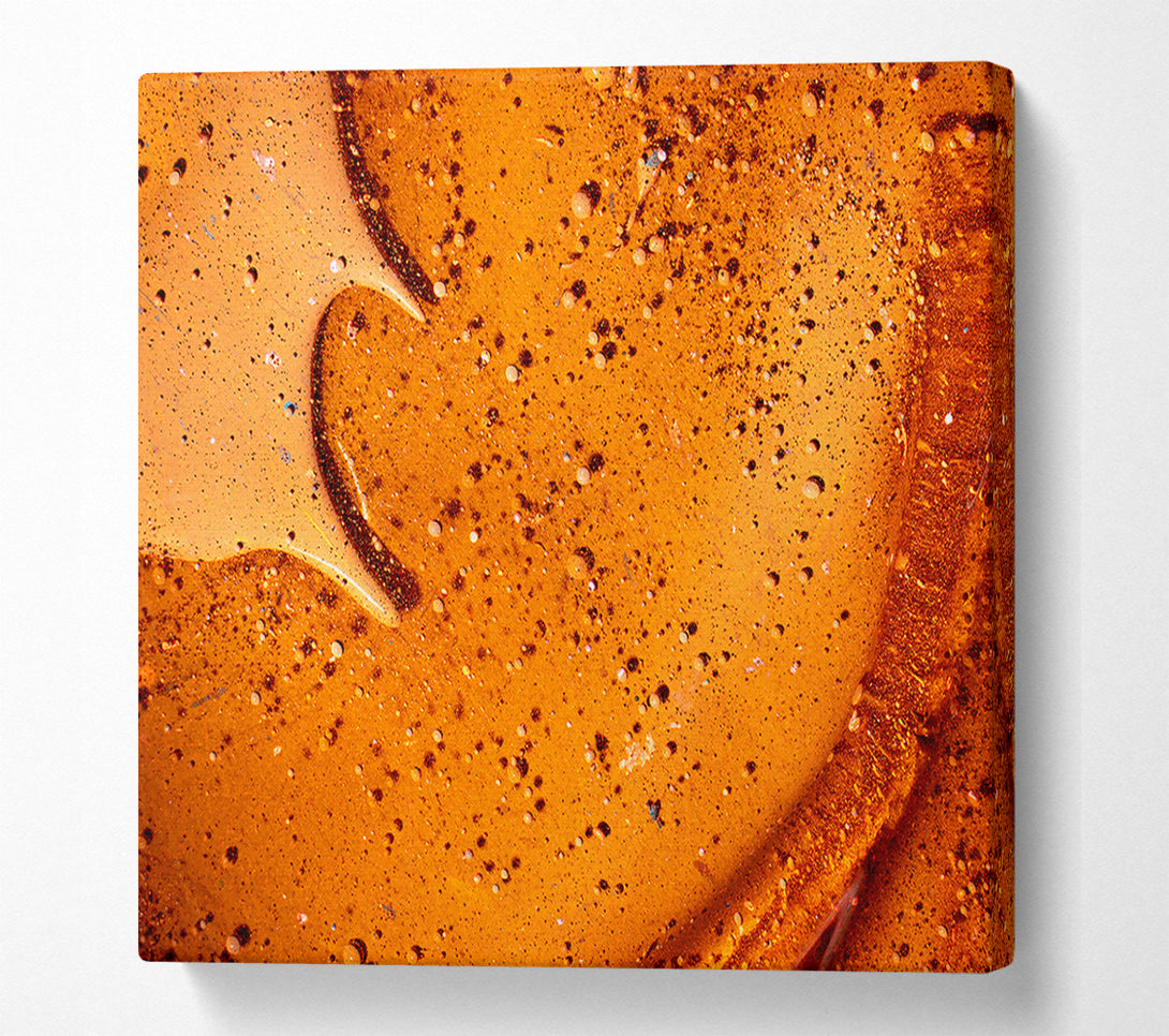  A Canvas Print of Amber Heart Bubbles Canvas Wall Art
