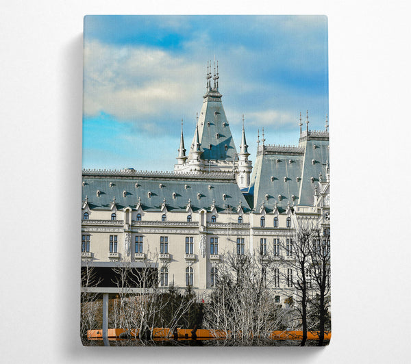  A Canvas Print of Grey Skies Over Palace Canvas Wall Art