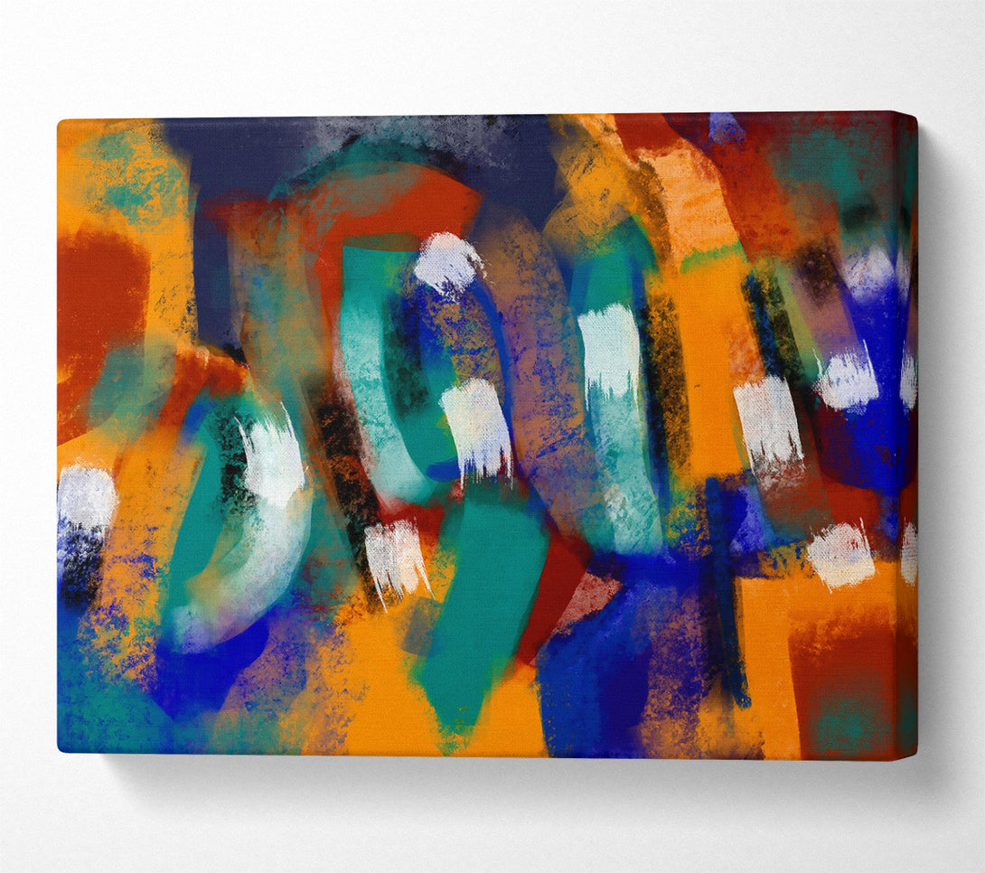  A Canvas Print of Orange Abstract Strokes Canvas Wall Art