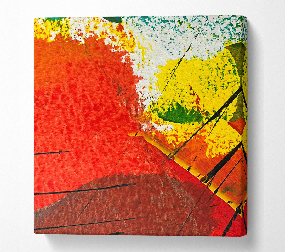  A Canvas Print of Crimson And Black Lines Canvas Wall Art