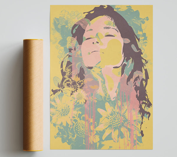 Yellow Floral Dream Poster