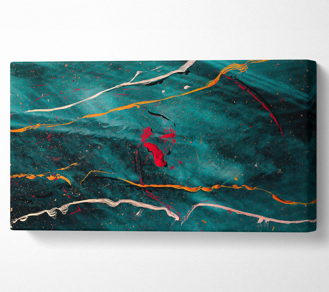  A Canvas Print of Teal Cosmic Drifts Canvas Wall Art