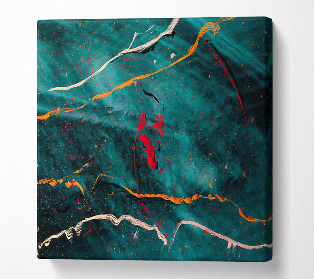  A Canvas Print of Teal Cosmic Drifts Canvas Wall Art