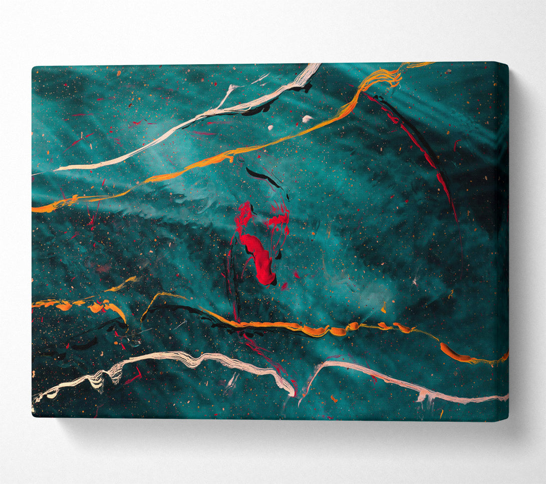  A Canvas Print of Teal Cosmic Drifts Canvas Wall Art