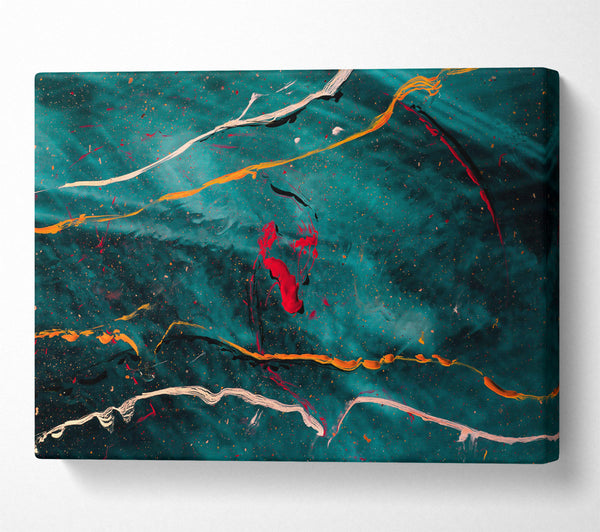  A Canvas Print of Teal Cosmic Drifts Canvas Wall Art
