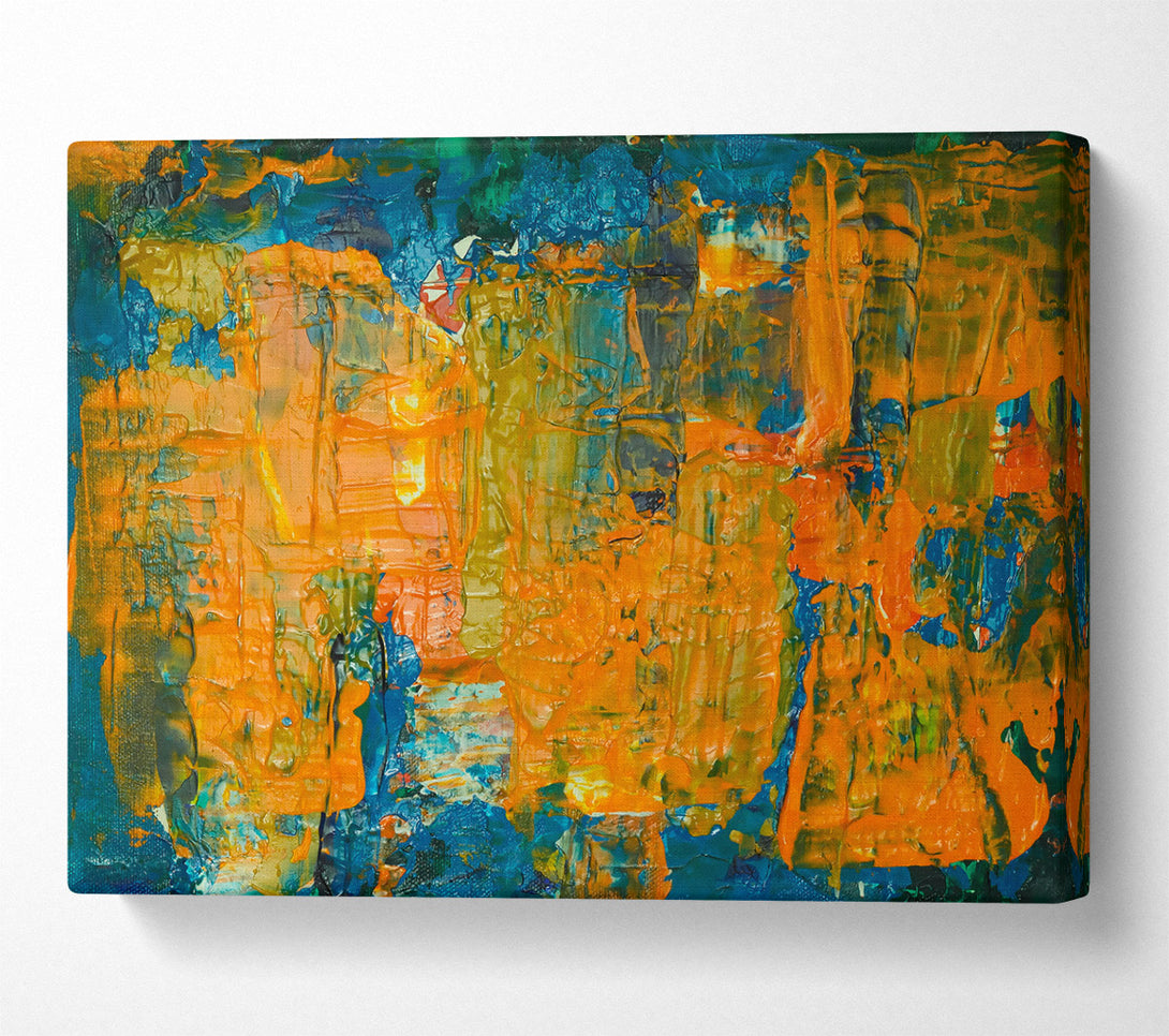  A Canvas Print of Orange Abstract Expressionism Canvas Art