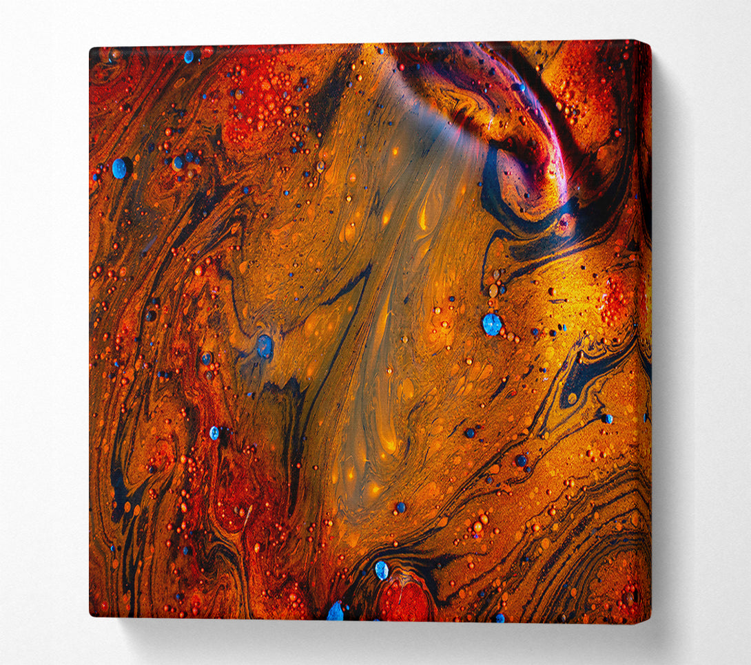  A Canvas Print of Golden Swirls And Bubbles Canvas Art