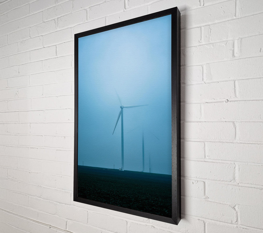  A Canvas Print of Blue Mist Turbine Field Canvas Wall Art