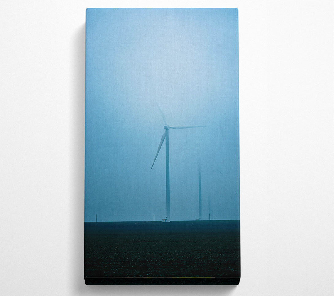  A Canvas Print of Blue Mist Turbine Field Canvas Wall Art