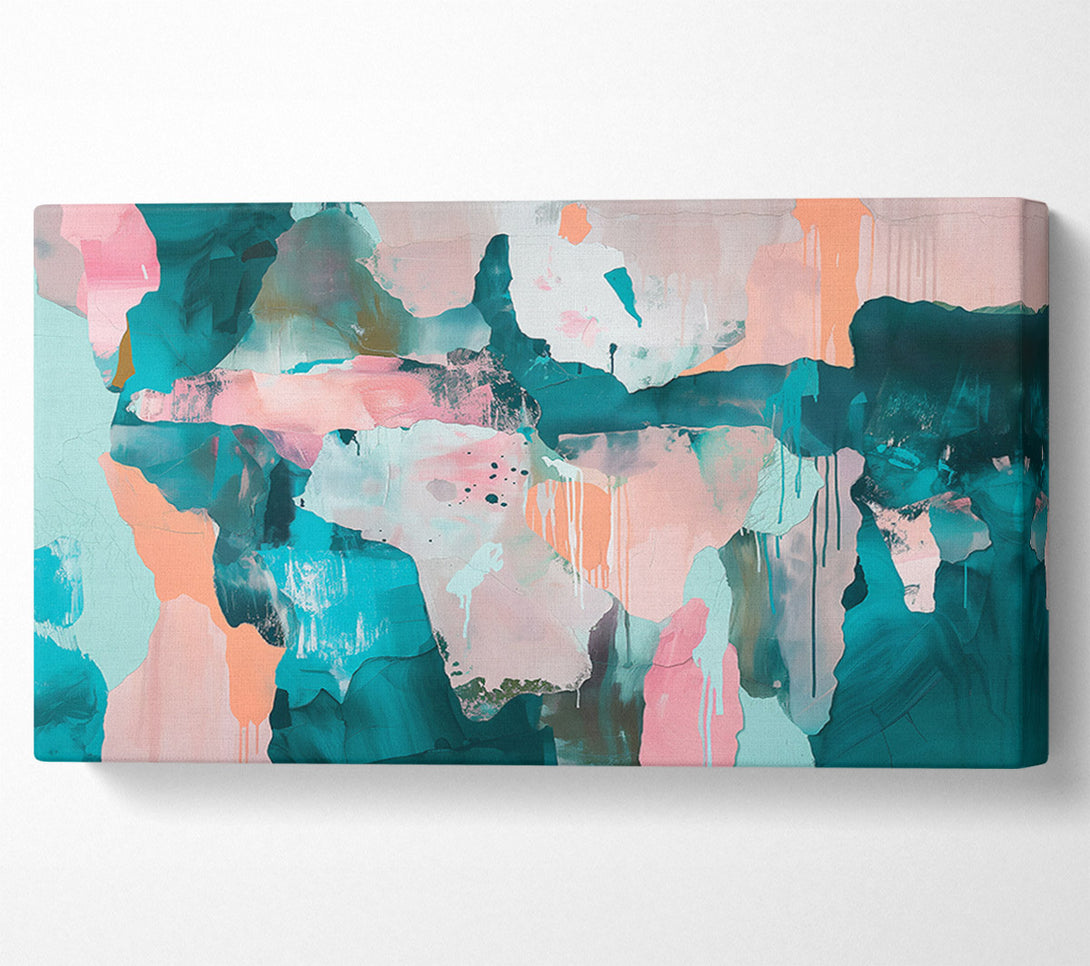  A Canvas Print of Teal And Peach Dreams Canvas Wall Art
