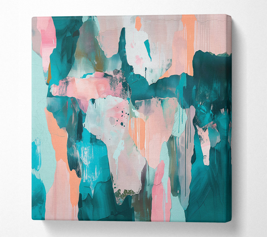  A Canvas Print of Teal And Peach Dreams Canvas Wall Art
