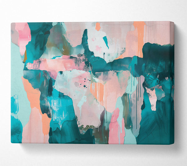  A Canvas Print of Teal And Peach Dreams Canvas Wall Art