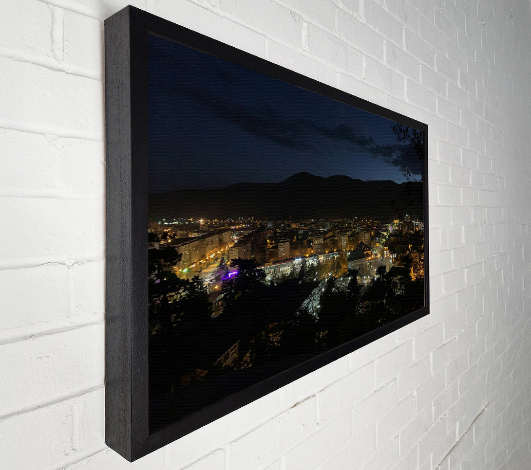  A Canvas Print of Golden City Lights Canvas Print