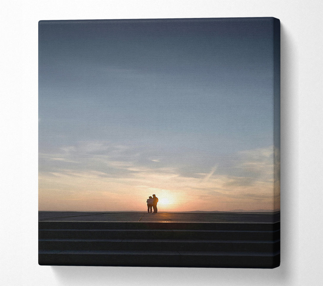  A Canvas Print of Golden Silhouettes At Sunset Canvas Print