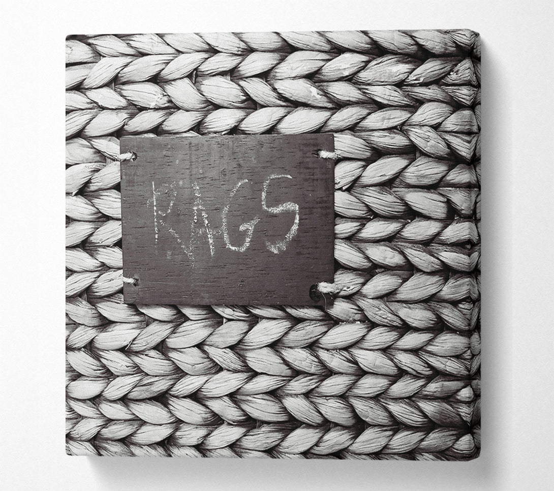  A Canvas Print of Black Woven Rags Canvas Wall Art