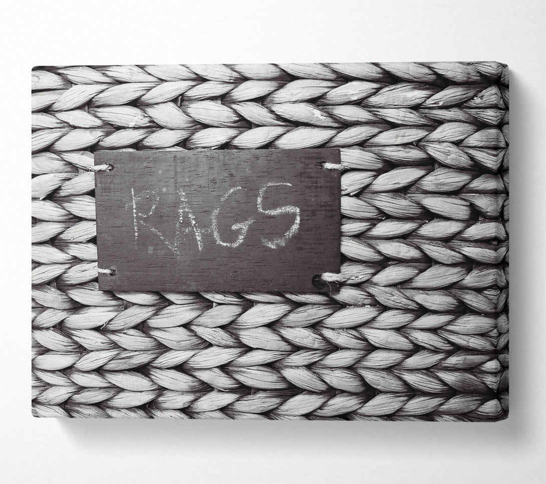  A Canvas Print of Black Woven Rags Canvas Wall Art
