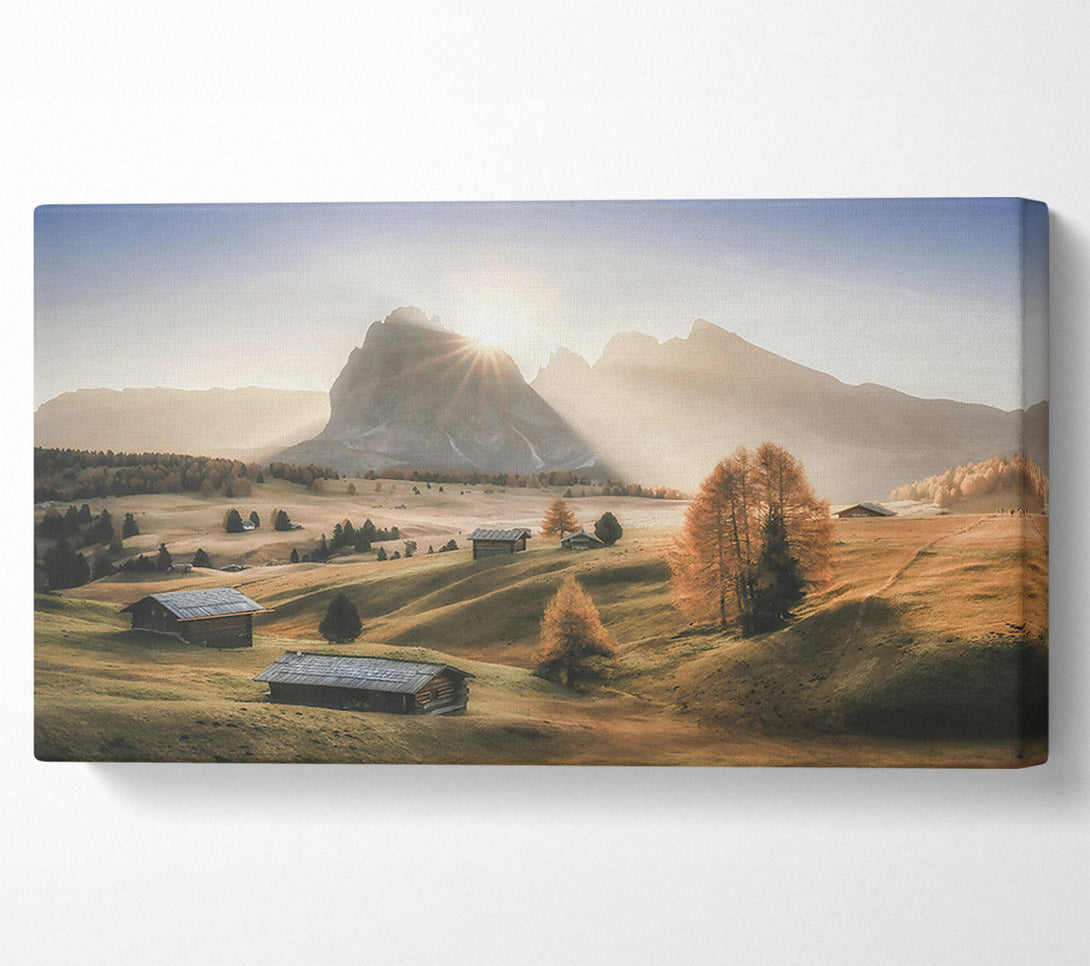  A Canvas Print of Golden Mountain Sunrise Canvas Print