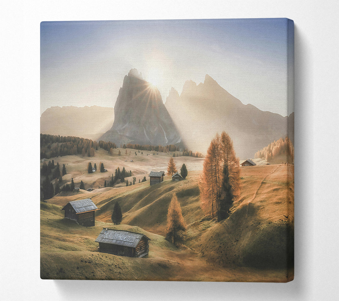  A Canvas Print of Golden Mountain Sunrise Canvas Print