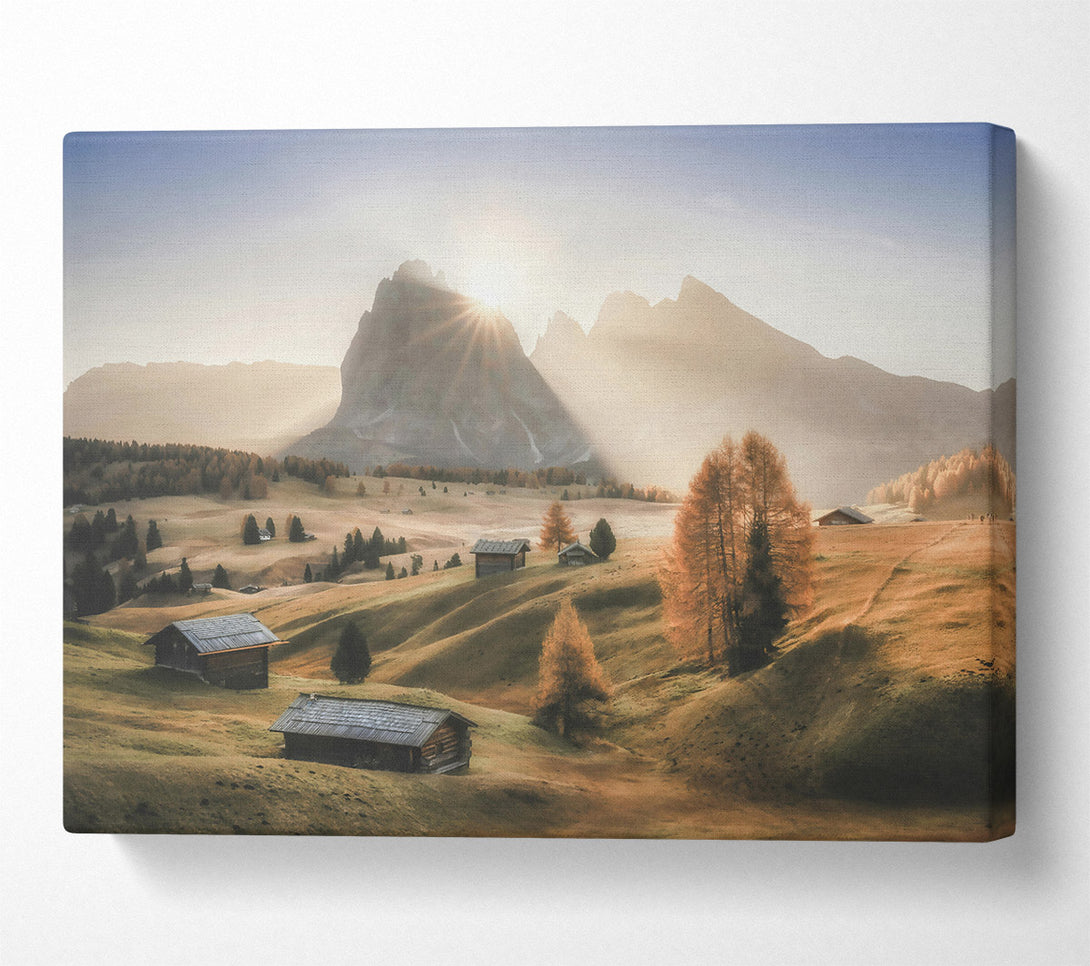  A Canvas Print of Golden Mountain Sunrise Canvas Print