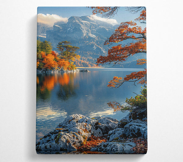  A Canvas Print of Autumnal Blue Reflections Canvas Wall Art