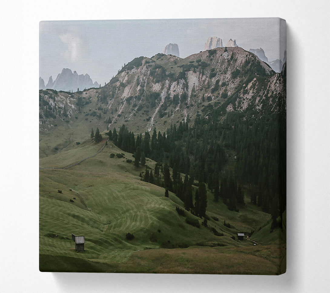  A Canvas Print of Green Mountain Serenity Canvas Wall Art