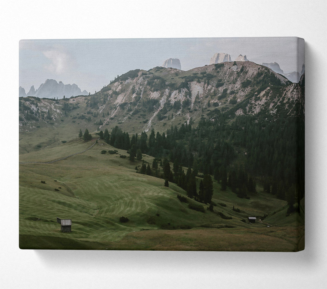  A Canvas Print of Green Mountain Serenity Canvas Wall Art