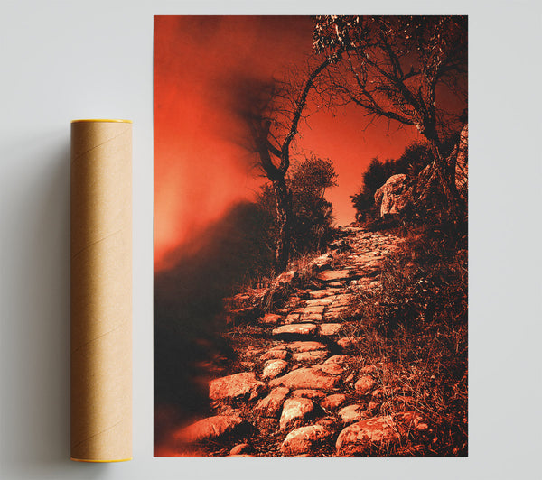 Crimson Stone Path Giclee Print