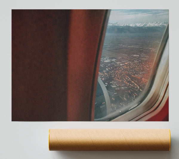 Red Sunset View Poster