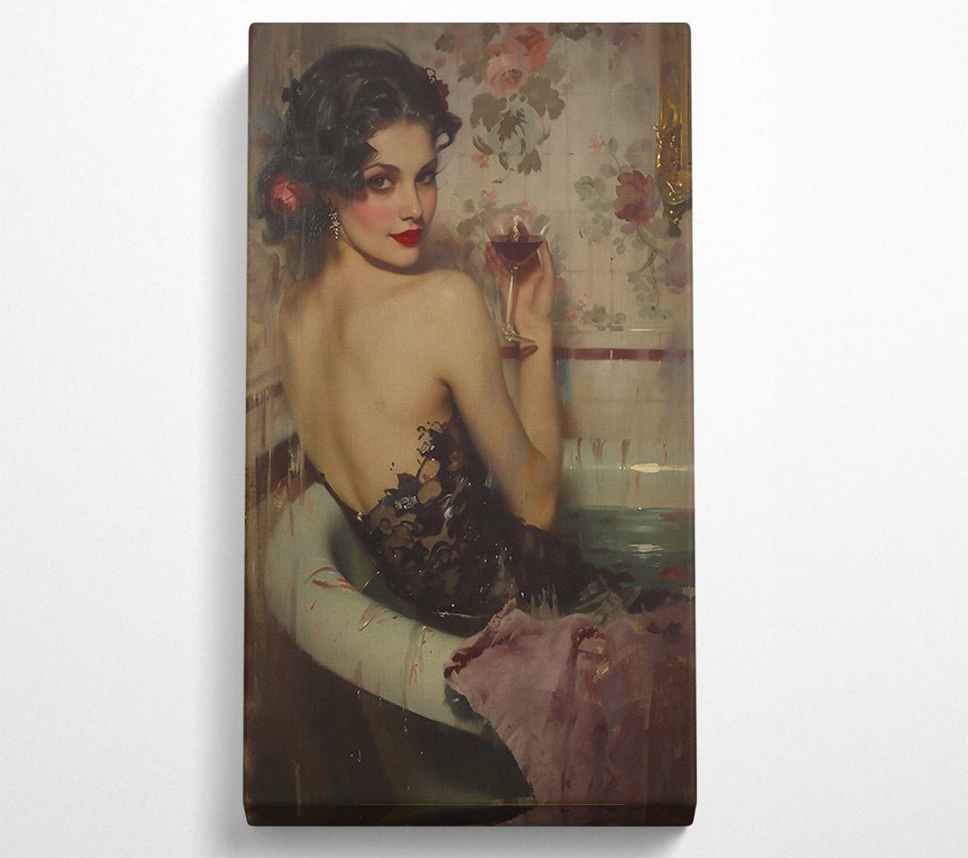  A Canvas Print of Black Lace And Wine Canvas Wall Art