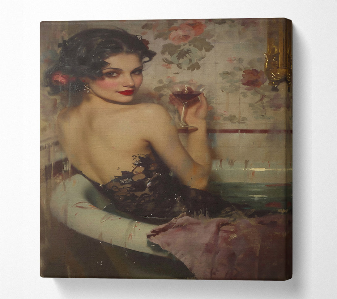  A Canvas Print of Black Lace And Wine Canvas Wall Art