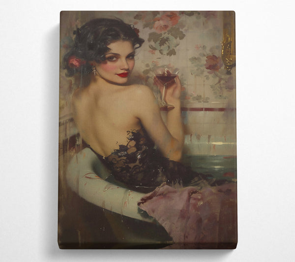  A Canvas Print of Black Lace And Wine Canvas Wall Art