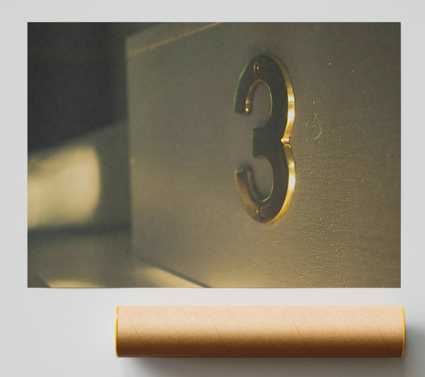 Golden Number Three Print
